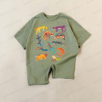 Baby Green Lizards Pattern Romper - Green - 18-24M - image 1