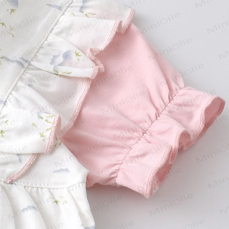 Baby Girl Chinese-style Frog Button Ruffle Romper - image 5