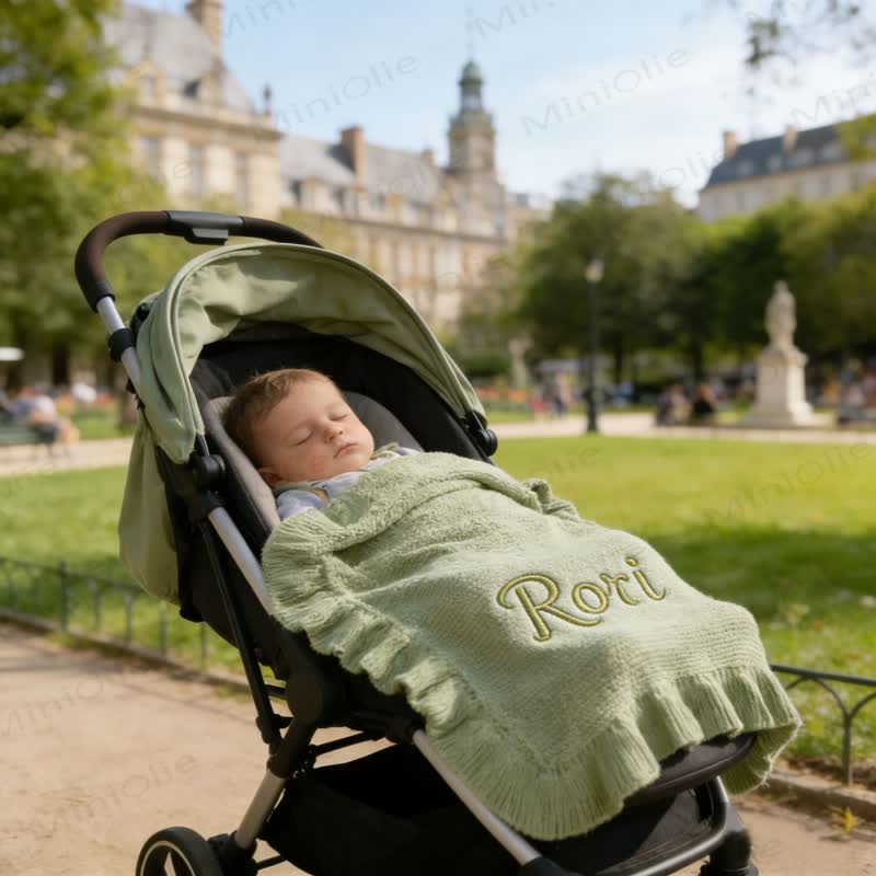 Personalized Baby Name Ruffled Blanket - image 2