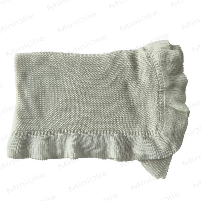 Personalized Baby Name Ruffled Blanket - White - image 4