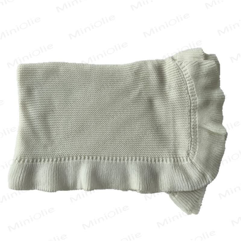 Personalized Baby Name Ruffled Blanket - White - image 4