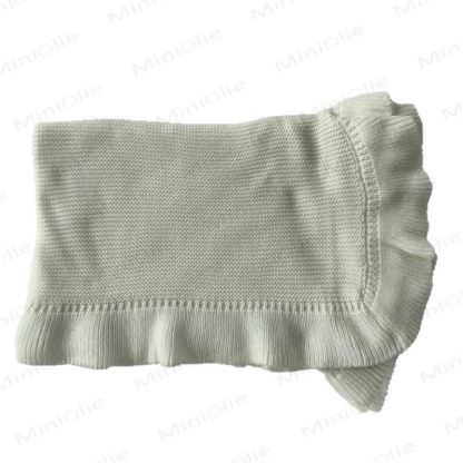 Personalized Baby Name Ruffled Blanket - White - image 4