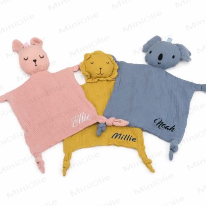 Personalized Baby Name Animal Security Blanket - image 6
