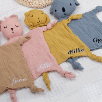 Personalized Baby Name Animal Security Blanket - image 2