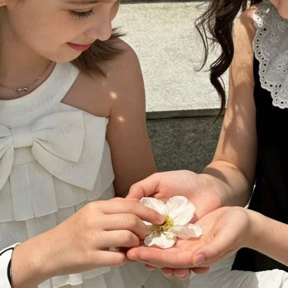 Toddler Girls Bow Ruffle Solid White Sleeveless Dress - image 3