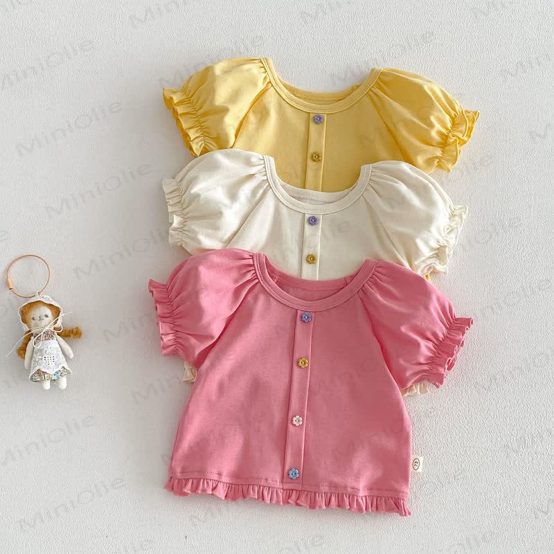 Baby Toddler Girl Floral Ruffle Tee - image 1