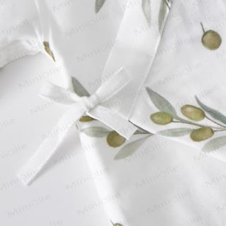 Baby Olive Silk Gauze Kimono Romper - image 3