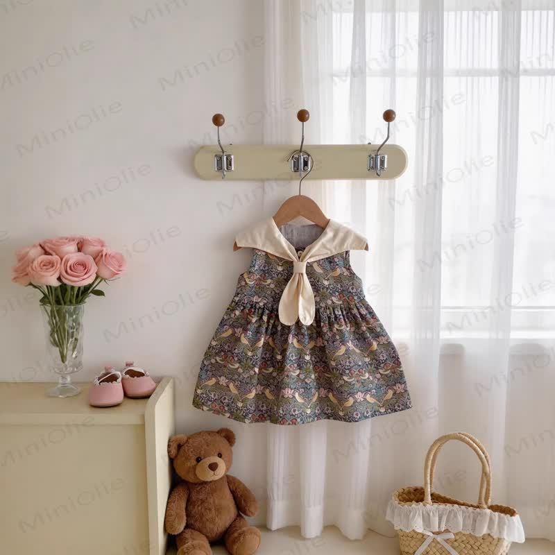 Toddler Girls Cotton Floral Sleeveless A-Line Dress - image 1