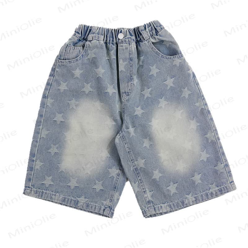 Toddler Kid Boys Star Print Denim Shorts - image 3