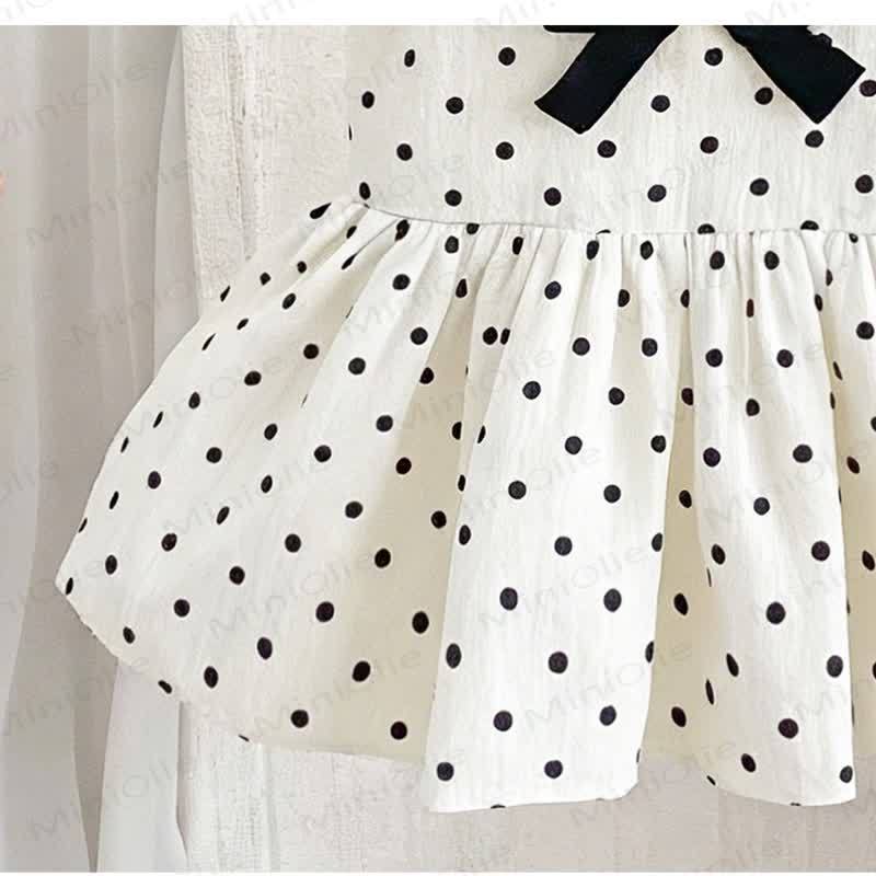 Toddler Girls Cotton Polka Dot Bow Sleeveless Dress - image 5