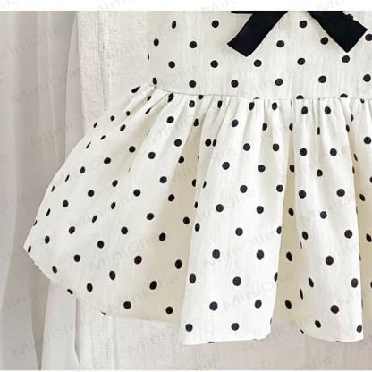 Toddler Girls Cotton Polka Dot Bow Sleeveless Dress - image 5