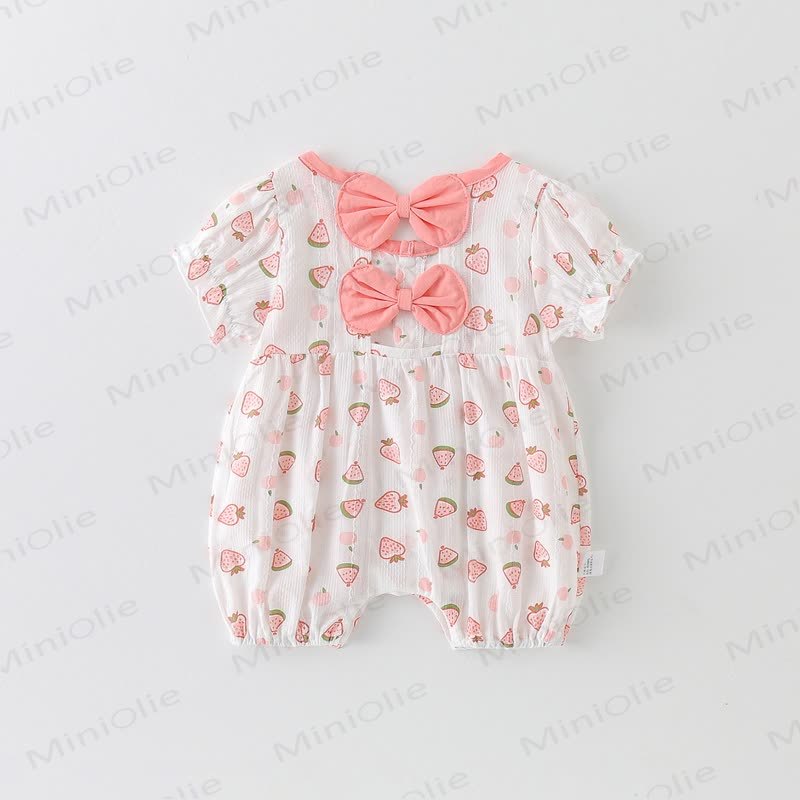 Baby Strawberry Cotton Romper - image 2