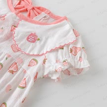 Baby Strawberry Cotton Romper - image 3