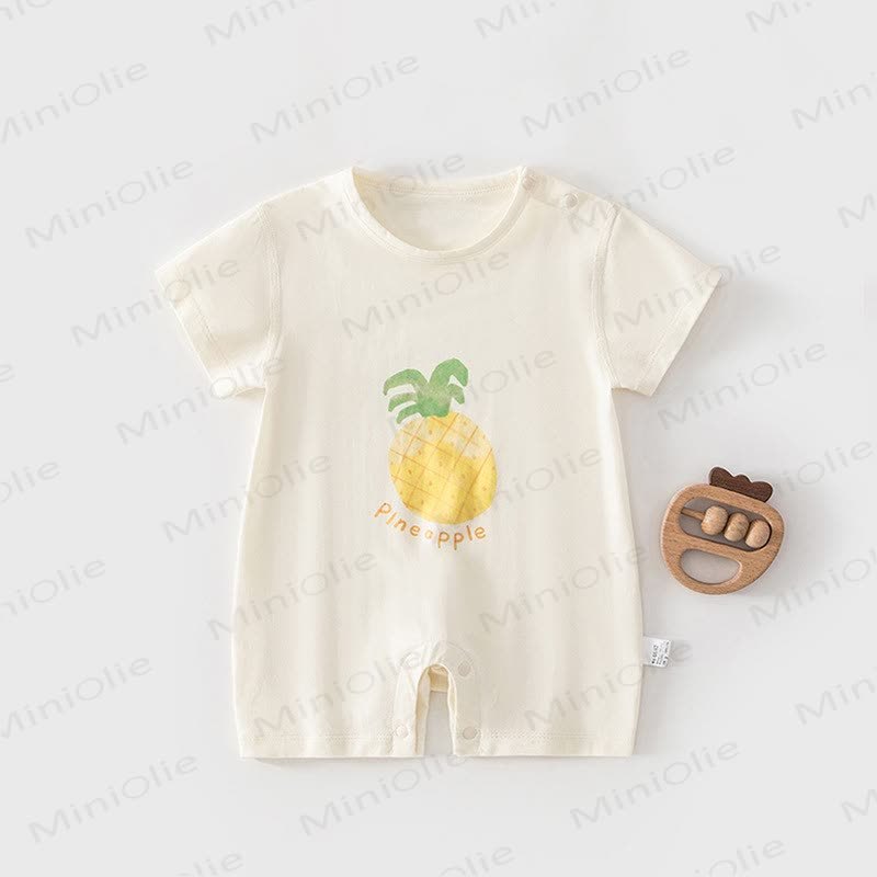 Baby Fruit Cotton Romper - Yellow pineapple - 18-24M - image 5