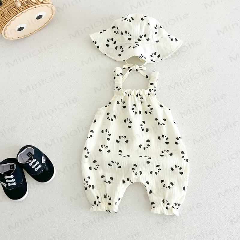 Baby Panda/Cherry Romper with Hat - White Panda - 2-3T - image 5