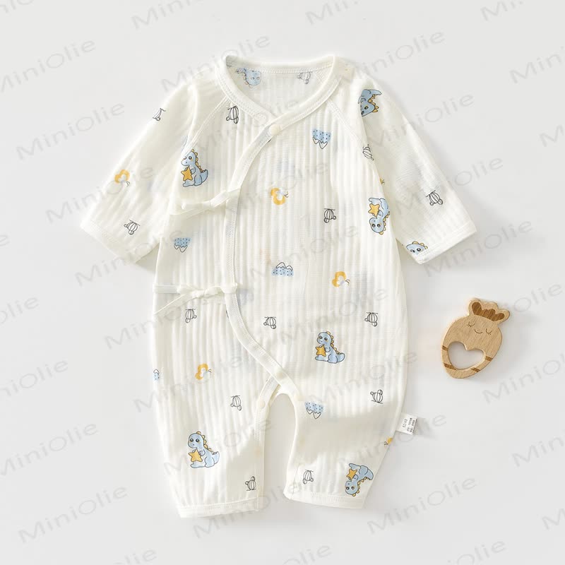 Baby Animal/Flower Romper - Blue Dinosaur - 3-6M - image 4