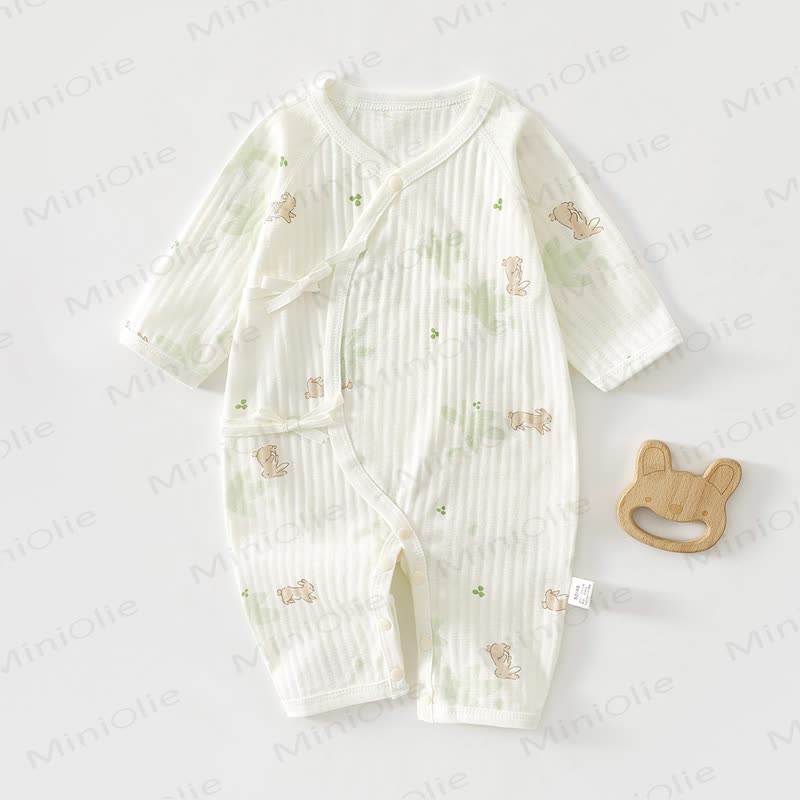 Baby Animal/Flower Romper - Green Leaves - 3-6M - image 5