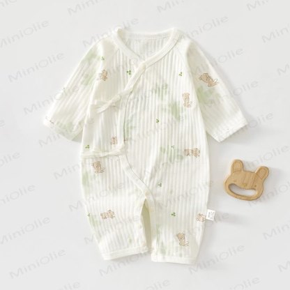 Baby Animal/Flower Romper - Green Leaves - 3-6M - image 5