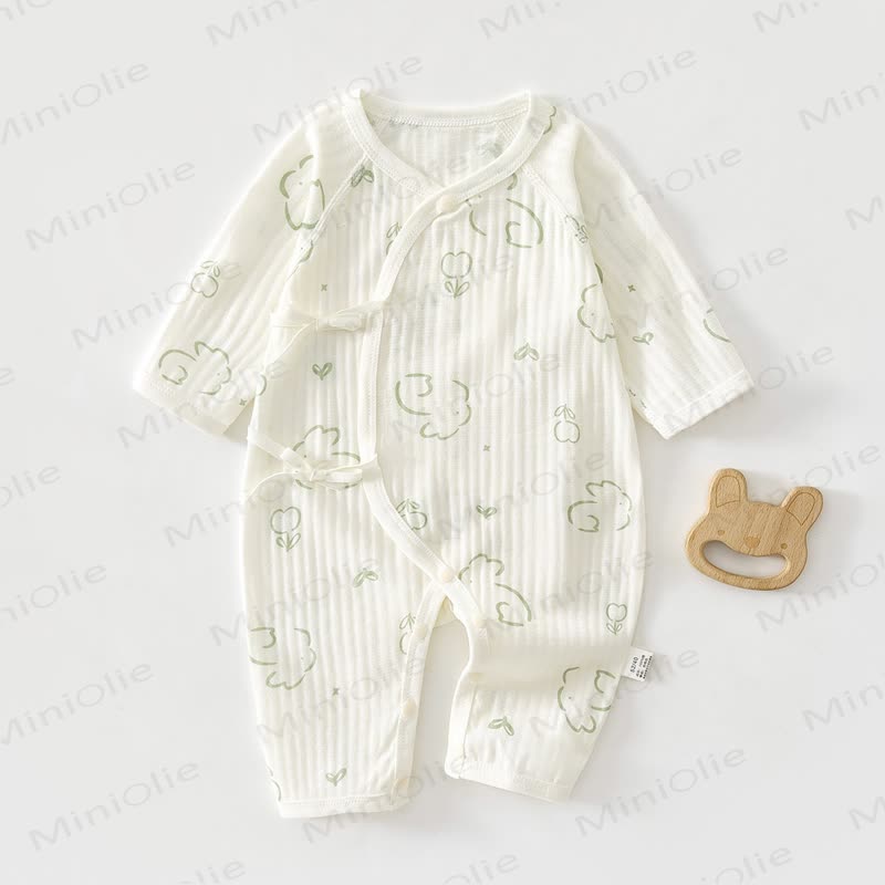 Baby Animal/Flower Romper - Green Rabbit - 3-6M - image 6