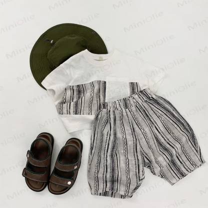 Toddler Cotton Striped Tee or Shorts - image 1