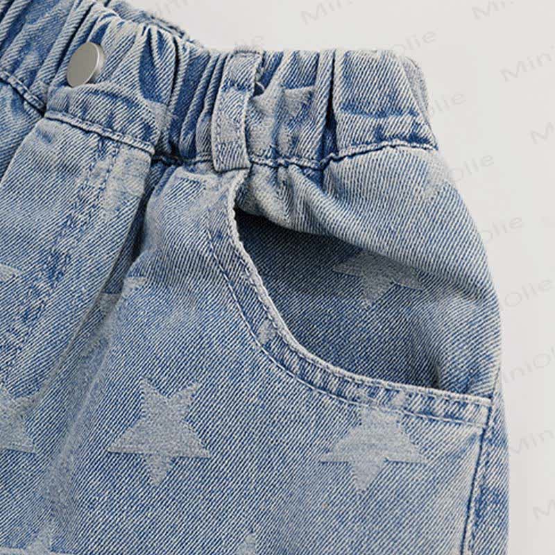 Toddler Kid Boys Star Print Denim Shorts - image 5