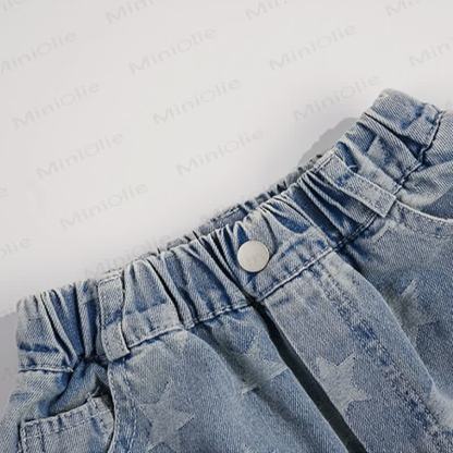 Toddler Kid Boys Star Print Denim Shorts - image 4
