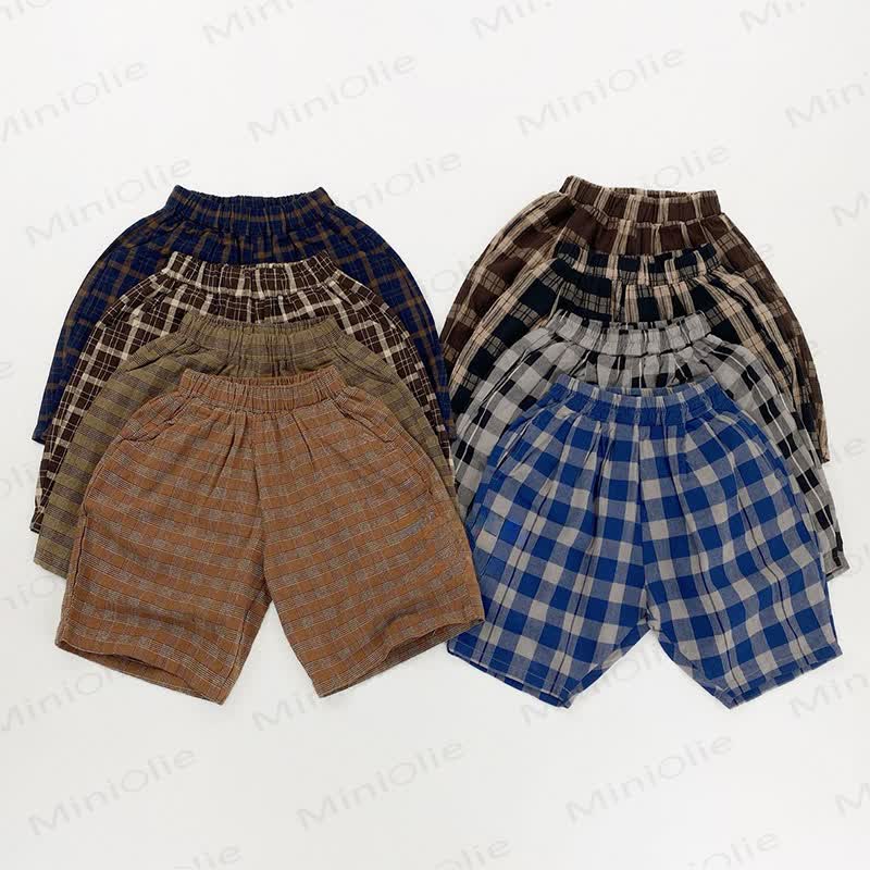 Toddler Cotton Plaid Shorts - image 1