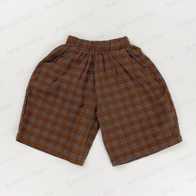 Toddler Cotton Plaid Shorts - Red - 6-7T - image 8