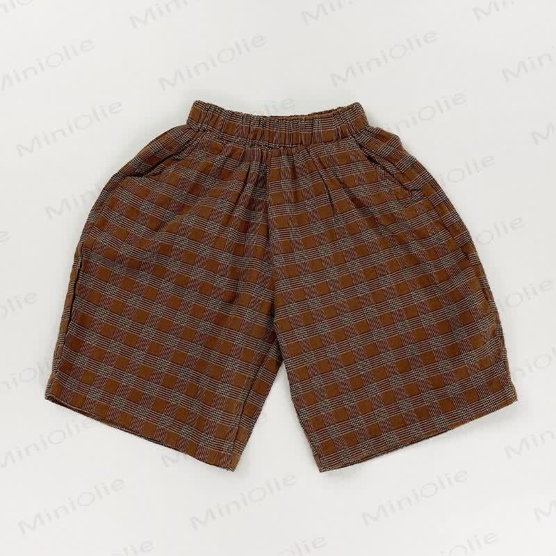 Toddler Cotton Plaid Shorts - Red - 6-7T - image 8