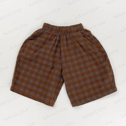 Toddler Cotton Plaid Shorts - Red - 6-7T - image 8