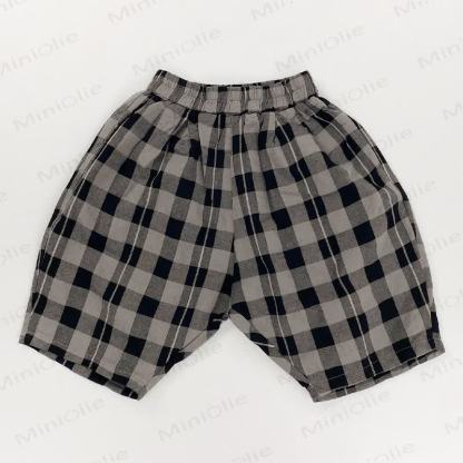 Toddler Cotton Plaid Shorts - Grey - 6-7T - image 4