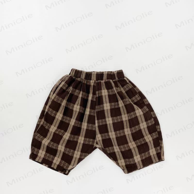 Toddler Cotton Plaid Shorts - Coffee - 6-7T - image 7