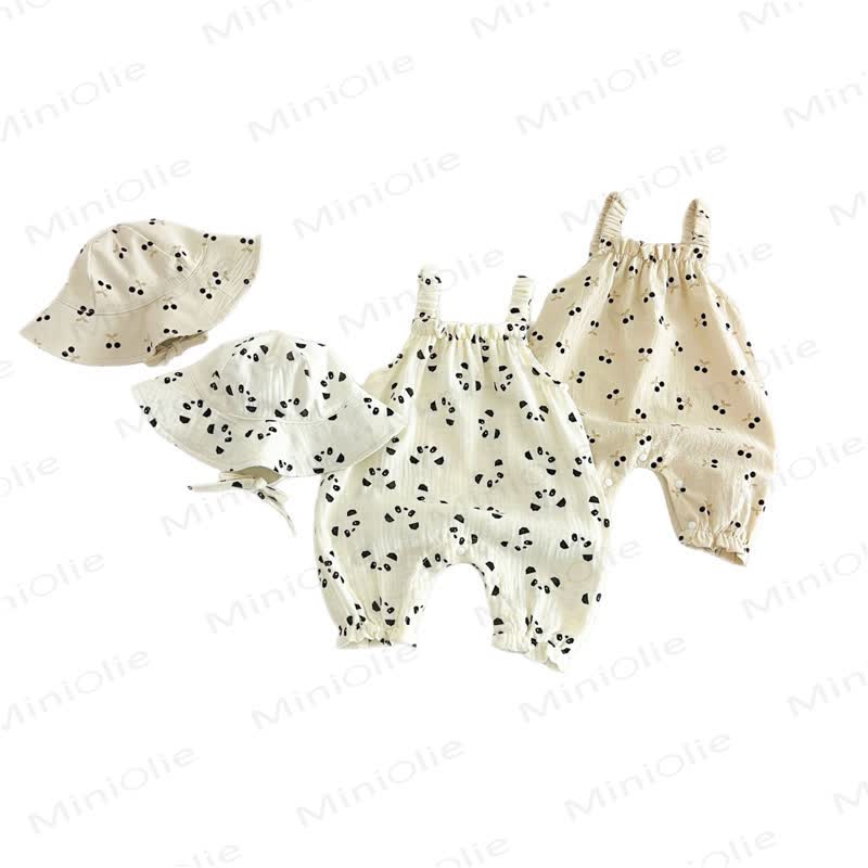 Baby Panda/Cherry Romper with Hat - image 9
