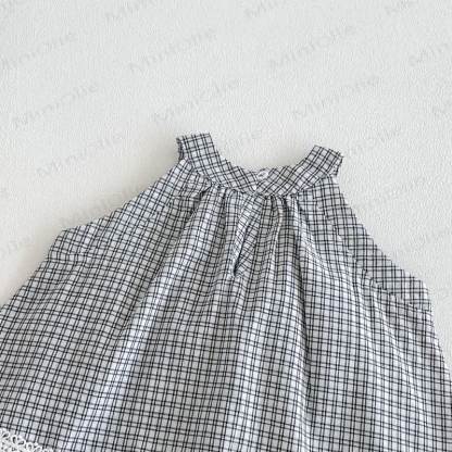 Baby Gingham Lace Trim Bow Tank Top and Pants Set - image 2