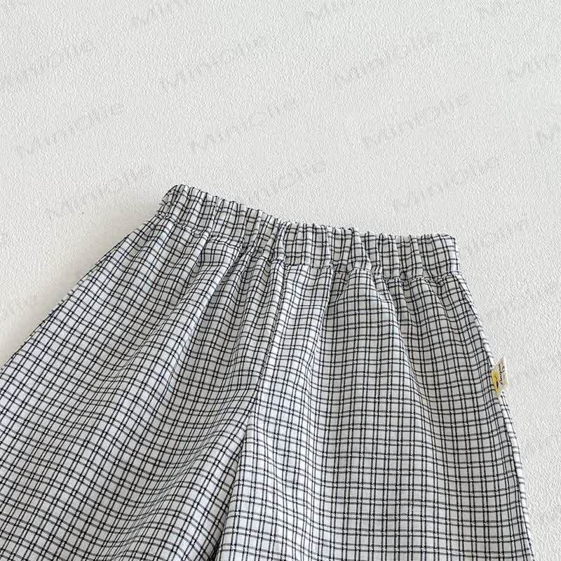 Baby Gingham Lace Trim Bow Tank Top and Pants Set - image 3