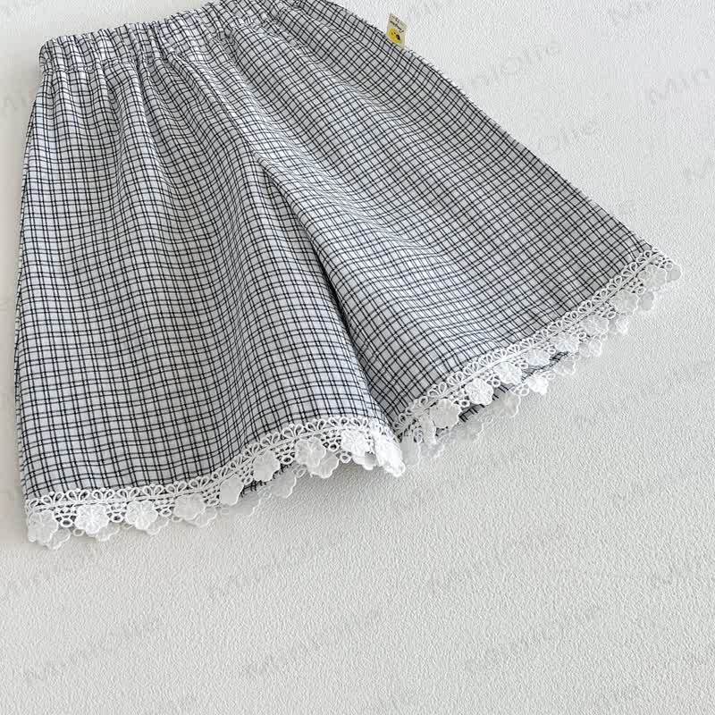 Baby Gingham Lace Trim Bow Tank Top and Pants Set - image 4