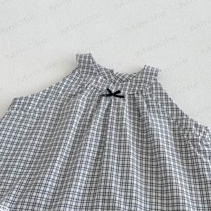 Baby Gingham Lace Trim Bow Tank Top and Pants Set - image 5