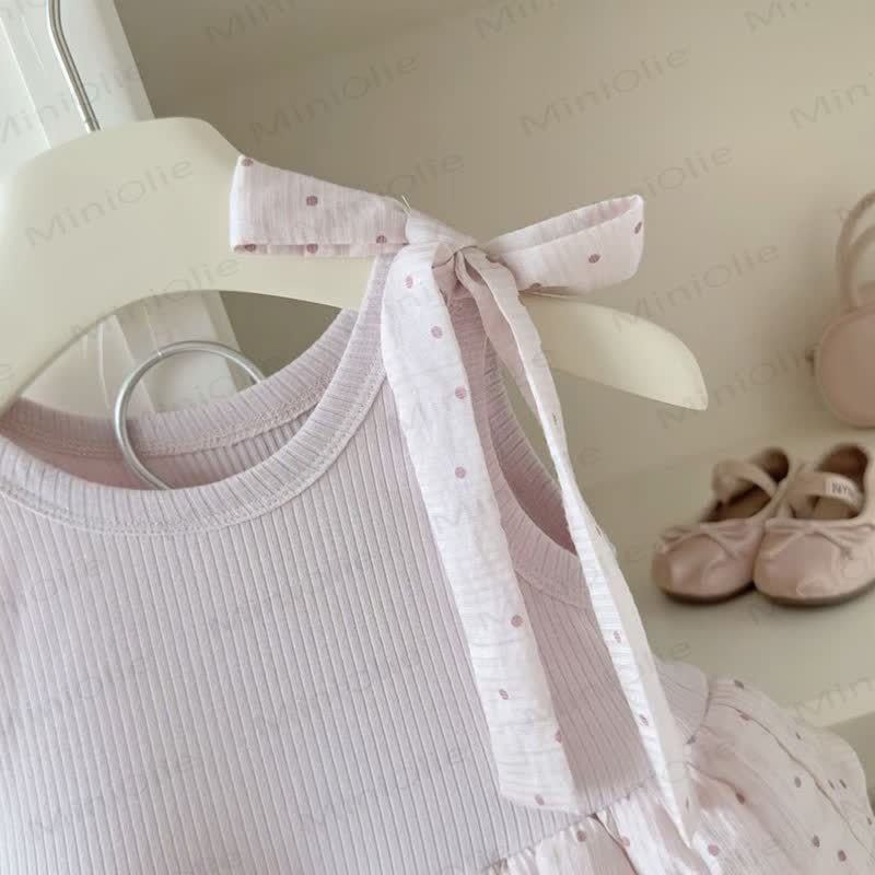 Toddler Girls Polka Dot Tiered Tulle Sleeveless Dress - image 2