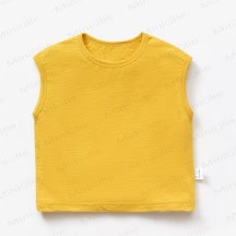 Baby Toddler Solid Color Crew Neck T-shirt - Yellow - 4-5T - image 2