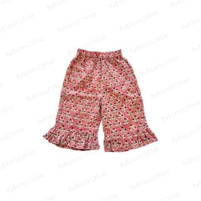 Toddler Girls Cotton Floral Tiered Ruffle Pants - Pink - 6-7T - image 2