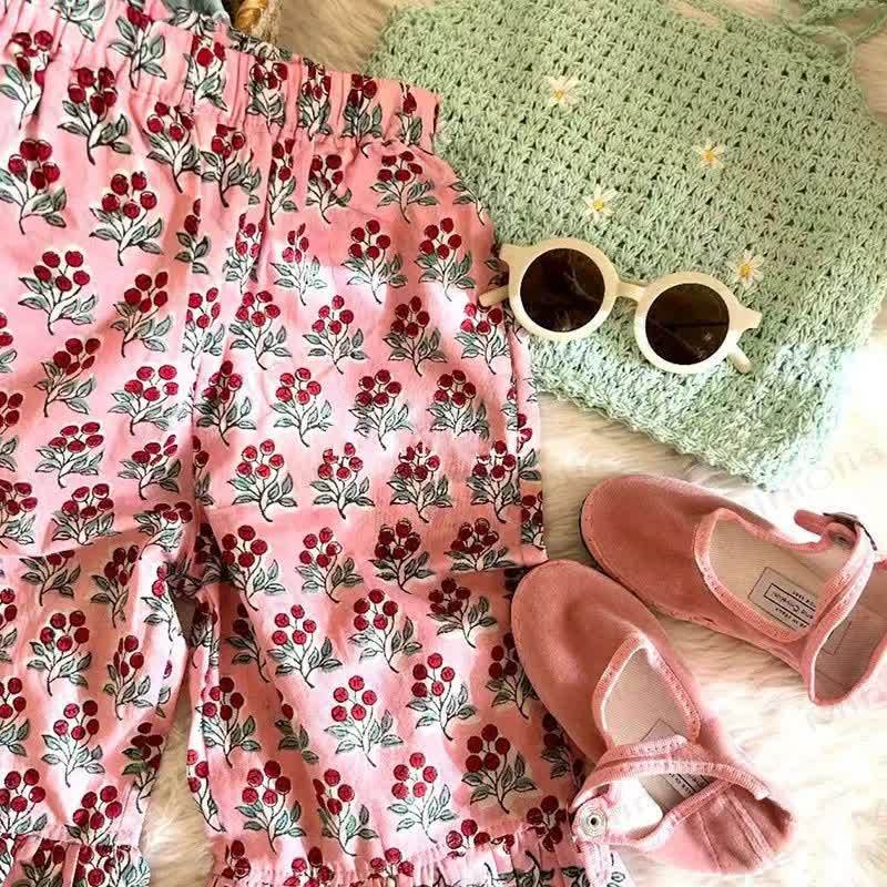 Toddler Girls Cotton Floral Tiered Ruffle Pants - image 7