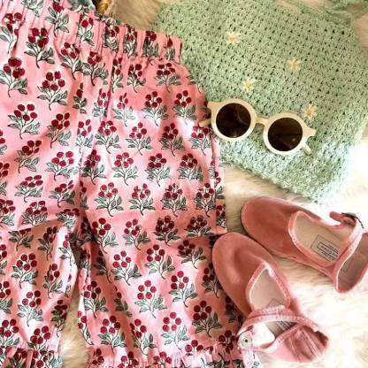 Toddler Girls Cotton Floral Tiered Ruffle Pants - image 7