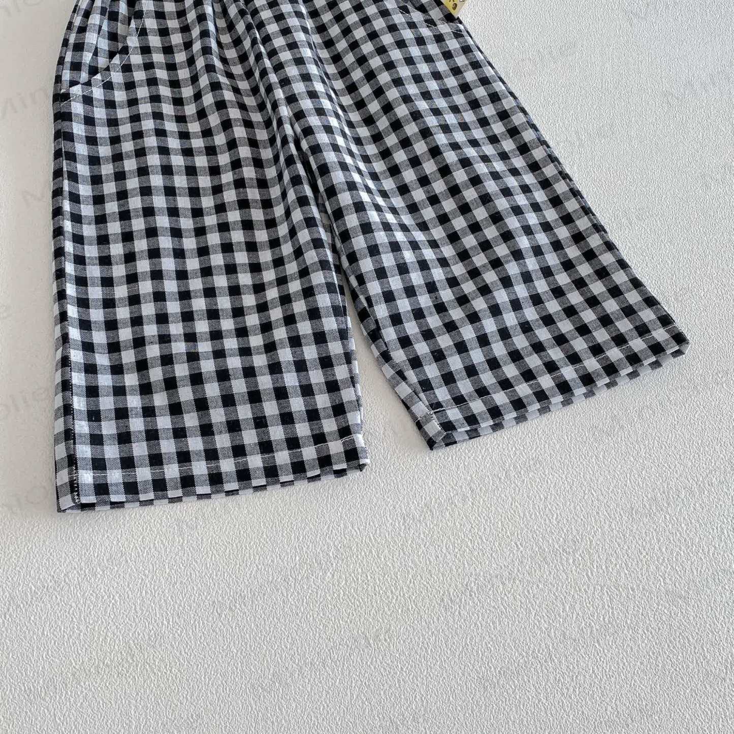 Baby Girls Cotton Gingham Tank Top and Pants 2- Piece Set - image 4