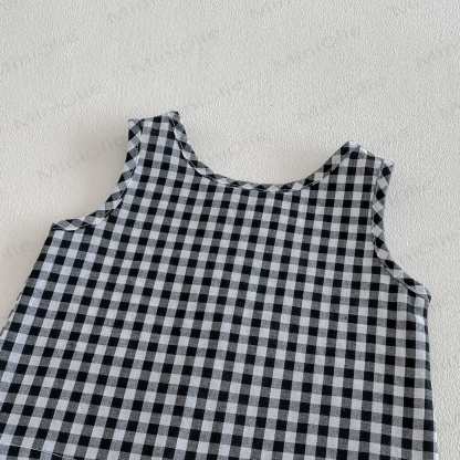 Baby Girls Cotton Gingham Tank Top and Pants 2- Piece Set - image 5