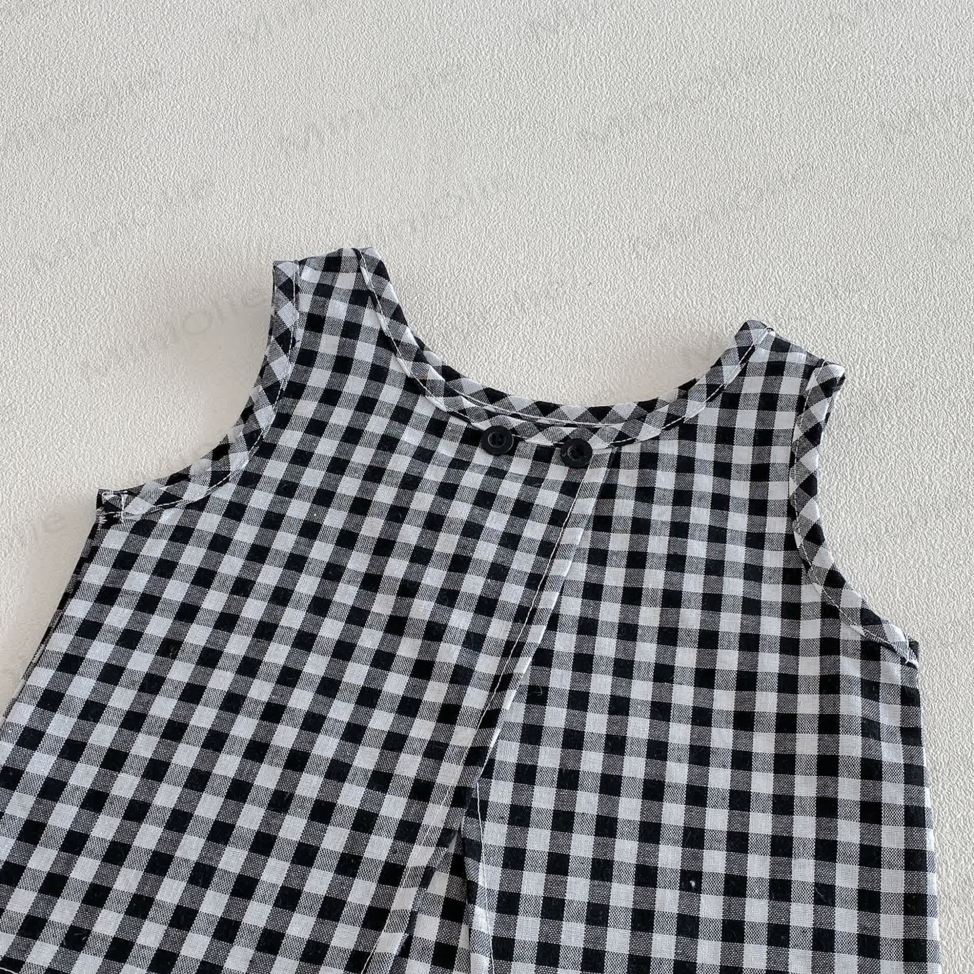 Baby Girls Cotton Gingham Tank Top and Pants 2- Piece Set - image 6
