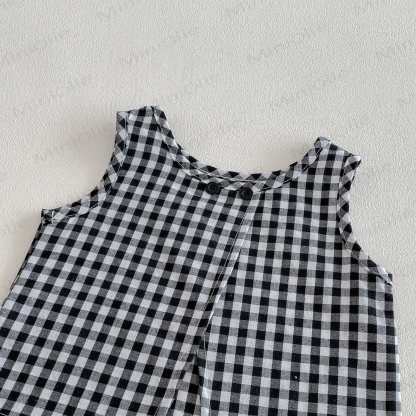 Baby Girls Cotton Gingham Tank Top and Pants 2- Piece Set - image 6