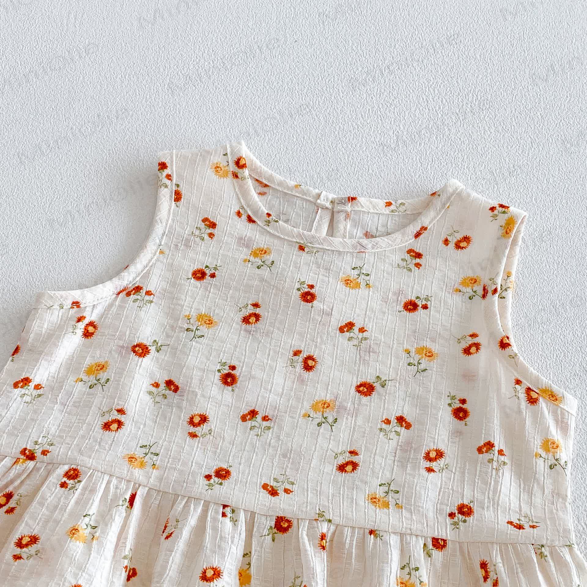 Baby Ruffle Cotton Floral or Heart Print Tank Top and Shorts Set - image 5