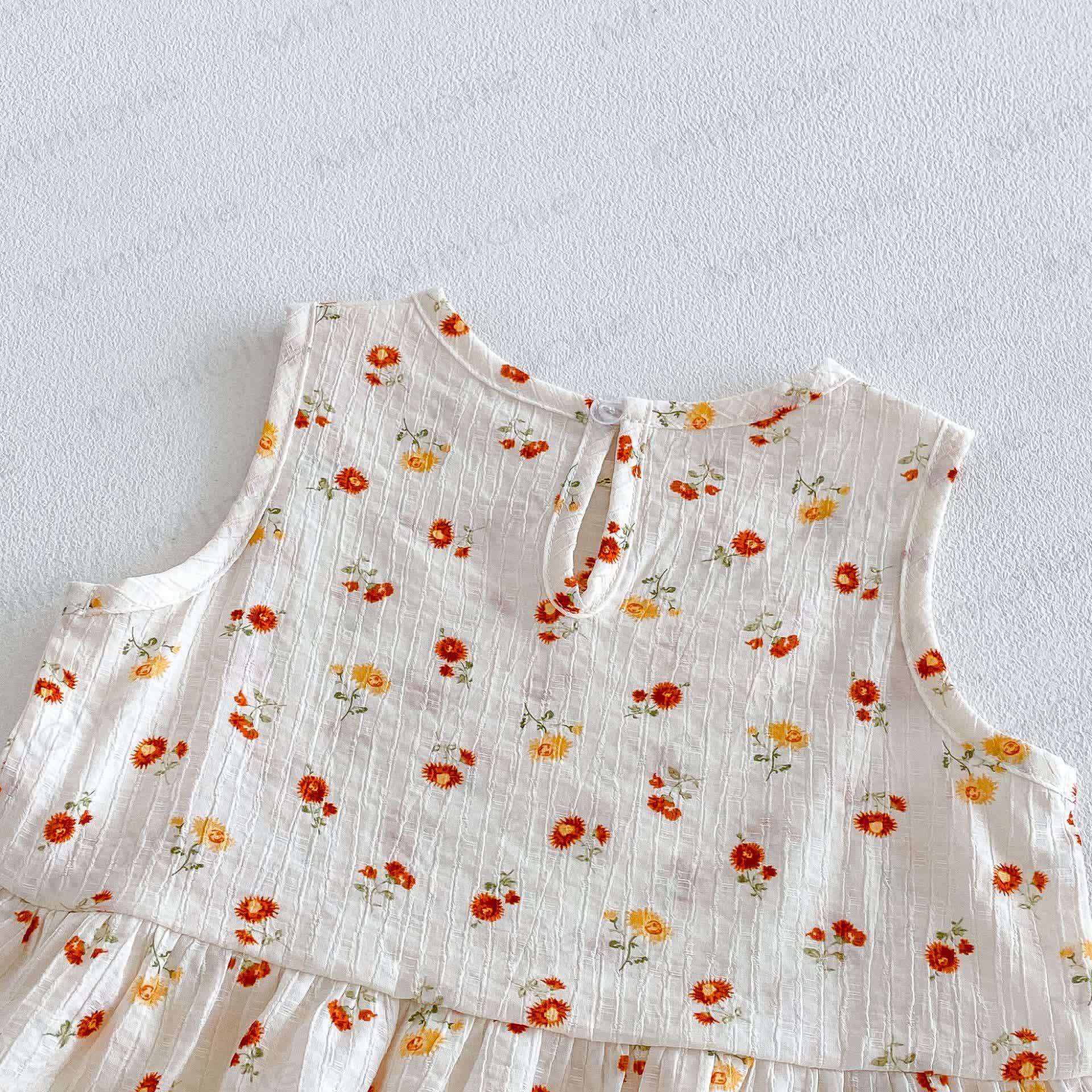 Baby Ruffle Cotton Floral or Heart Print Tank Top and Shorts Set - image 9