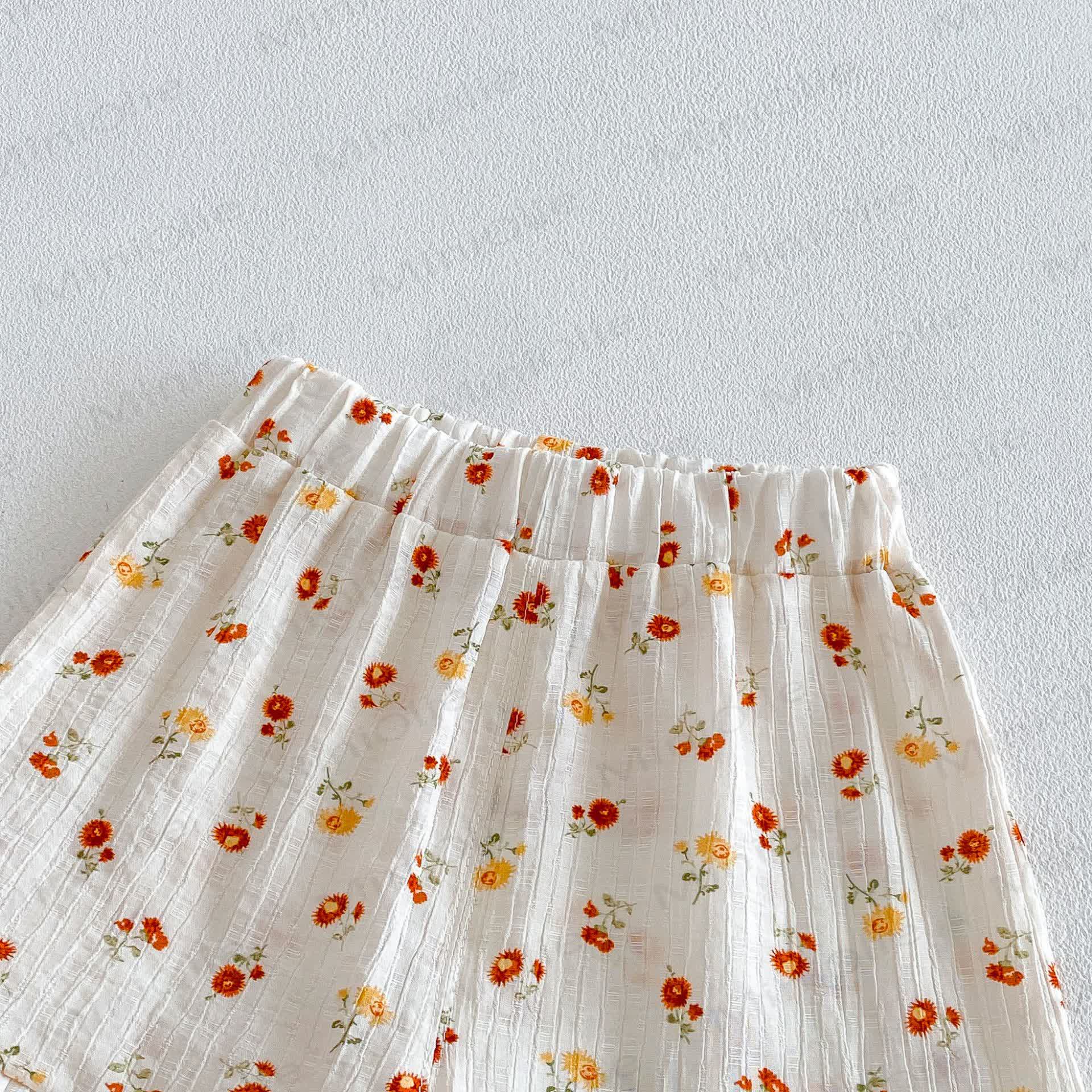 Baby Ruffle Cotton Floral or Heart Print Tank Top and Shorts Set - image 10