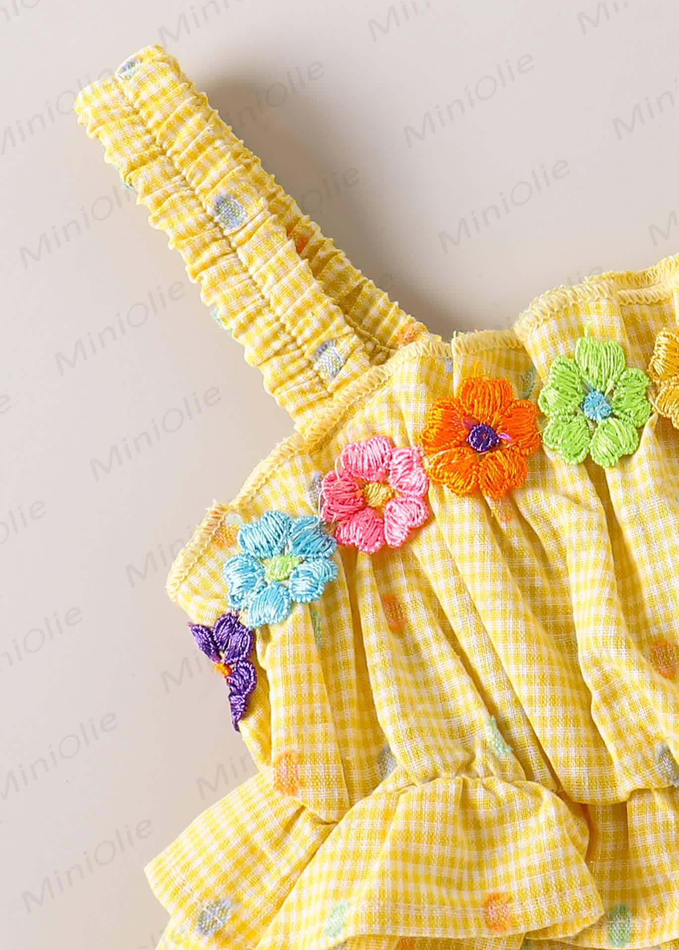 Toddler Girls Floral Ruffle Tank Top and Denim Shorts Set - image 3